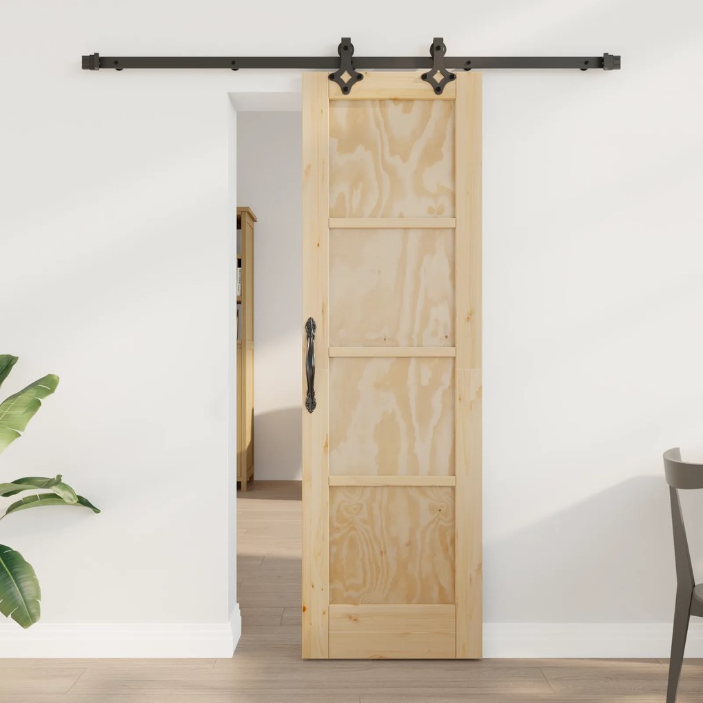 Porta Deslizante vidaXL com Conjunto de Hardware 61x198.5 cm Madeira S