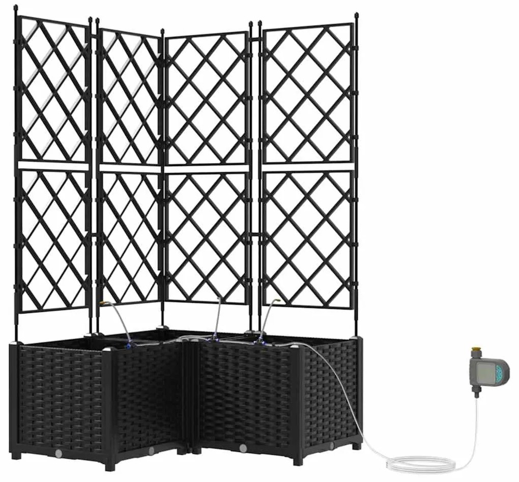 Jardineiras de Jardim 1 pc Preto 80 x 80 x 142 cm Plástico