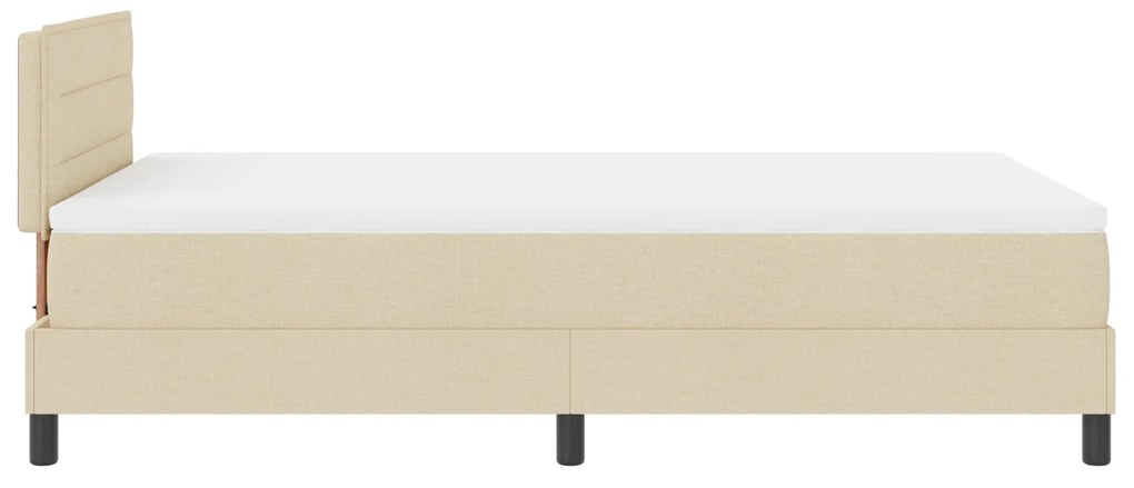 Cama Box Spring com Colchão Creme 120x200 cm Tecido