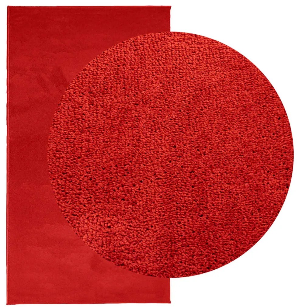 Tapete de pelo curto OVIEDO 80x150 cm vermelho