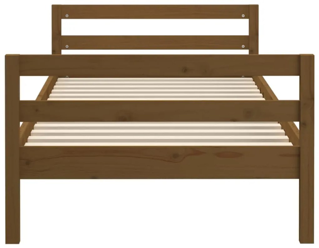 Estrutura de cama 90x200cm madeira de pinho maciça castanho mel