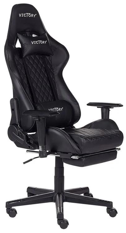 Cadeira gaming em pele sintética preta VICTORY Beliani