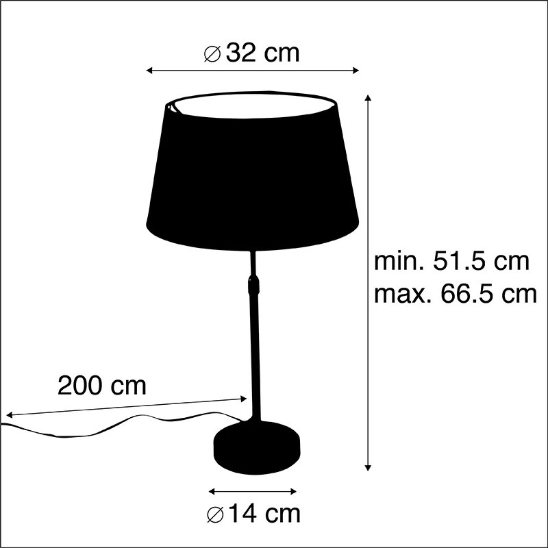 Candeeiro de mesa dourado/latão com cúpula preta com dourado 32 cm - Parte Clássico / Antigo