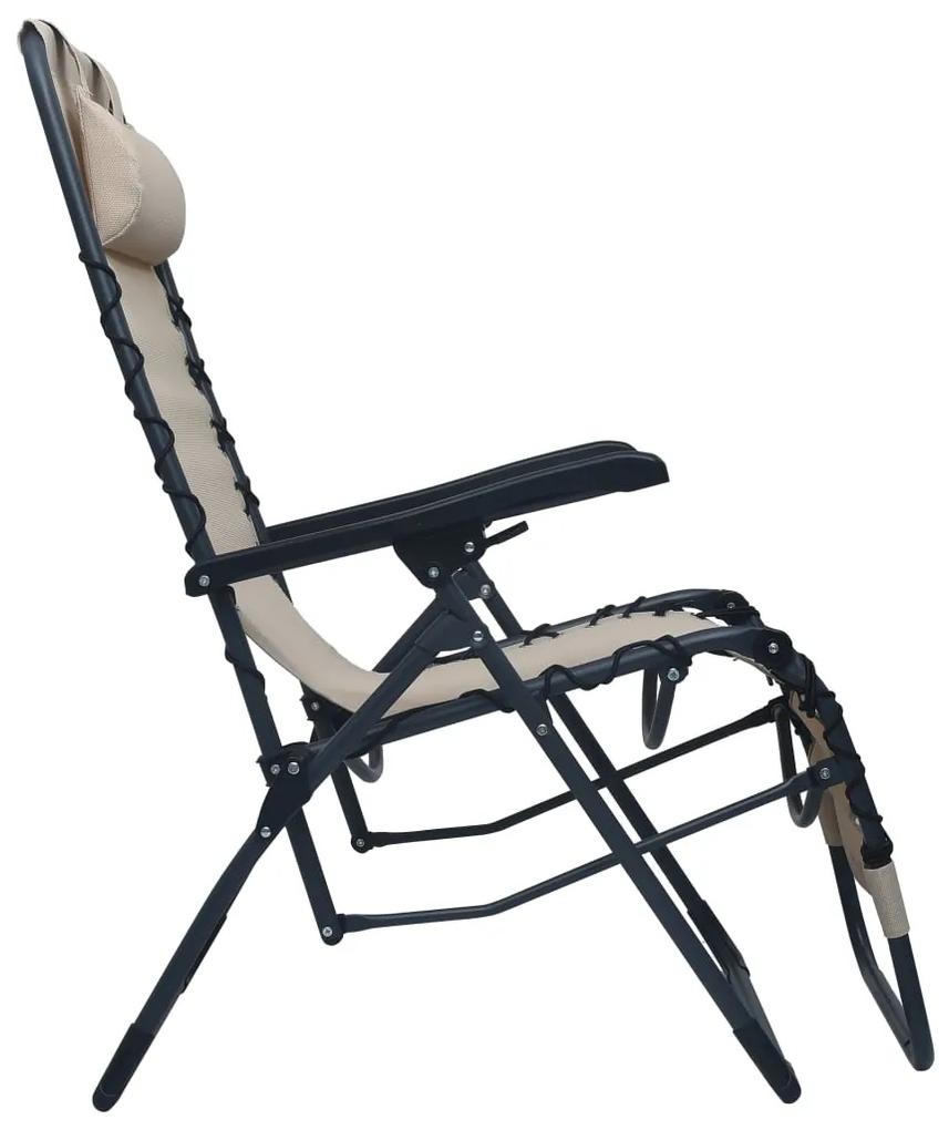 Cadeira de pátio dobrável textilene creme