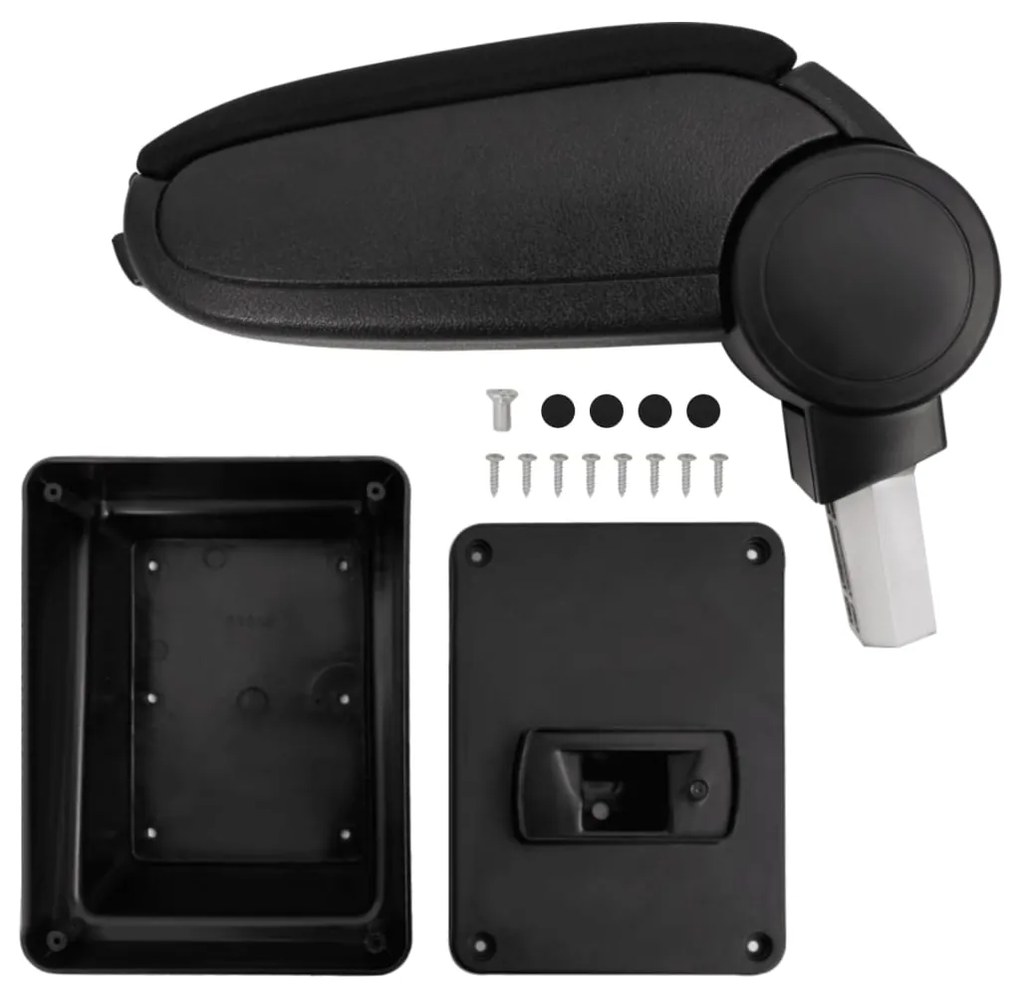 vidaXL Apoio de braço p/ carro 17x40x(31-49) cm ABS preto