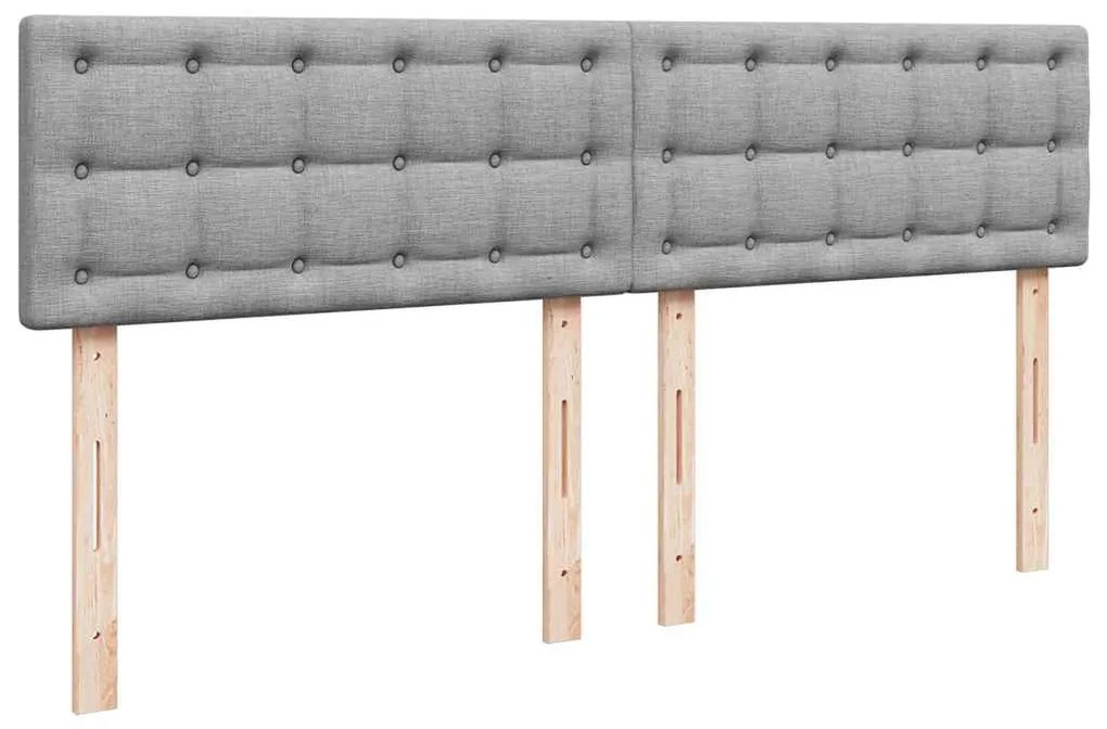 Cama otomana com colchão 160x200 cm tecido cinzento claro