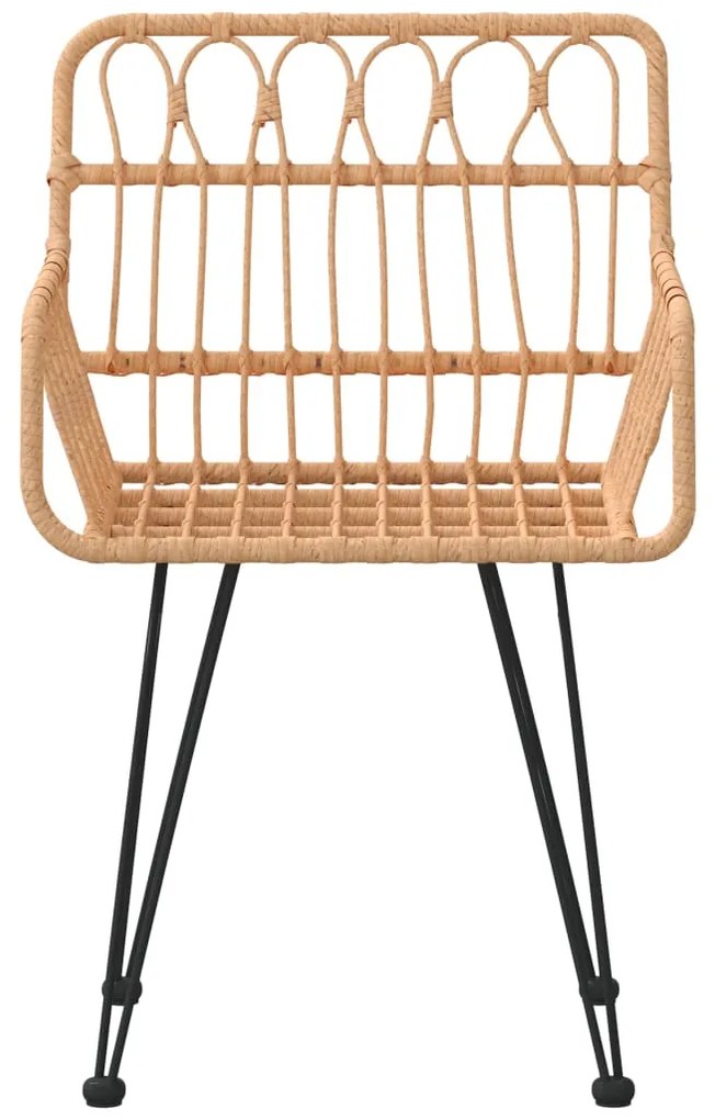 Cadeiras de jardim c/ apoio de braços 2 pcs 56x64x80 cm vime PE