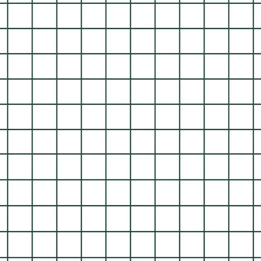 Cerca de Arame Soldado com 13 Postes Flangeados Verde 0.5x25 m Aço