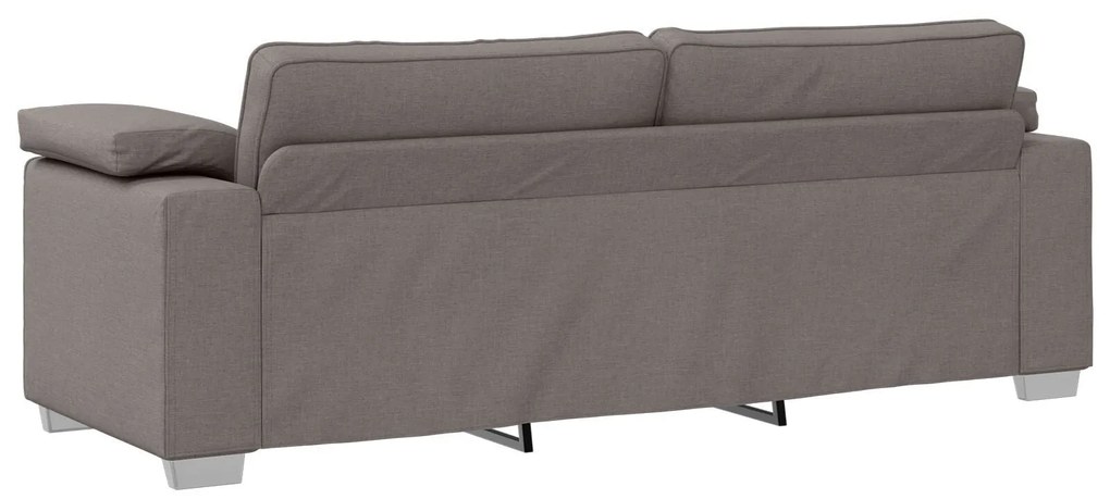 Conjunto de Sofá 2 Peças com Almofadas em Tecido Taupe