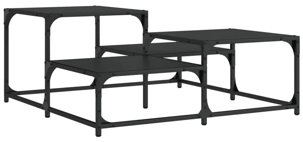 Mesa de centro 87,5x87,5x40 cm derivados de madeira preto