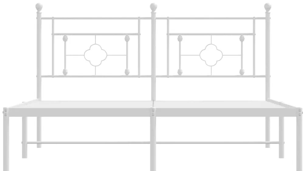 Estrutura de cama com cabeceira 150x200 cm metal branco