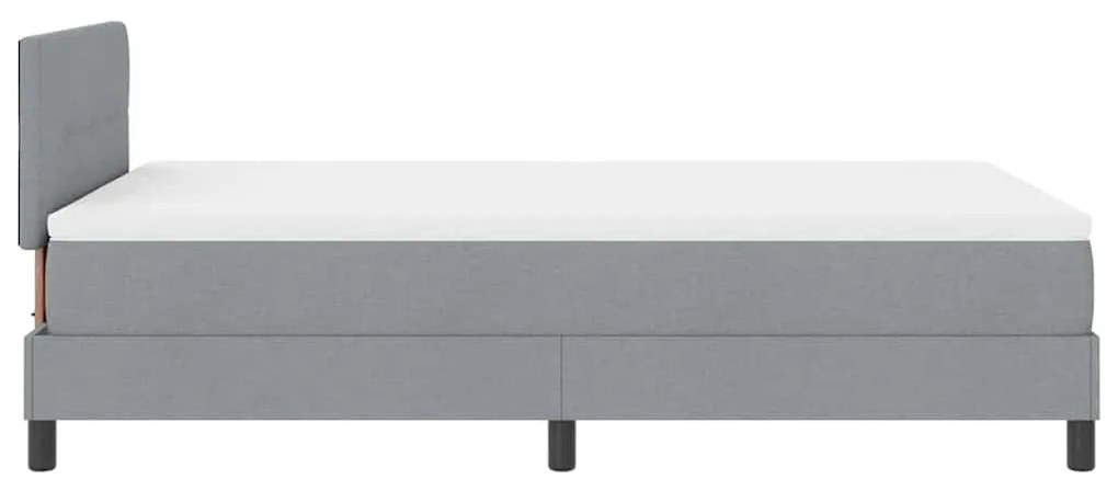 Cama Box com Colchão Cinza Claro 120x200 cm Tecido