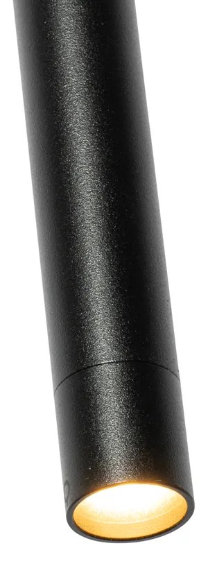 Sistema de iluminação de trilho moderno com 5 luzes pendentes preto 1-fase - Iconic Frini Moderno
