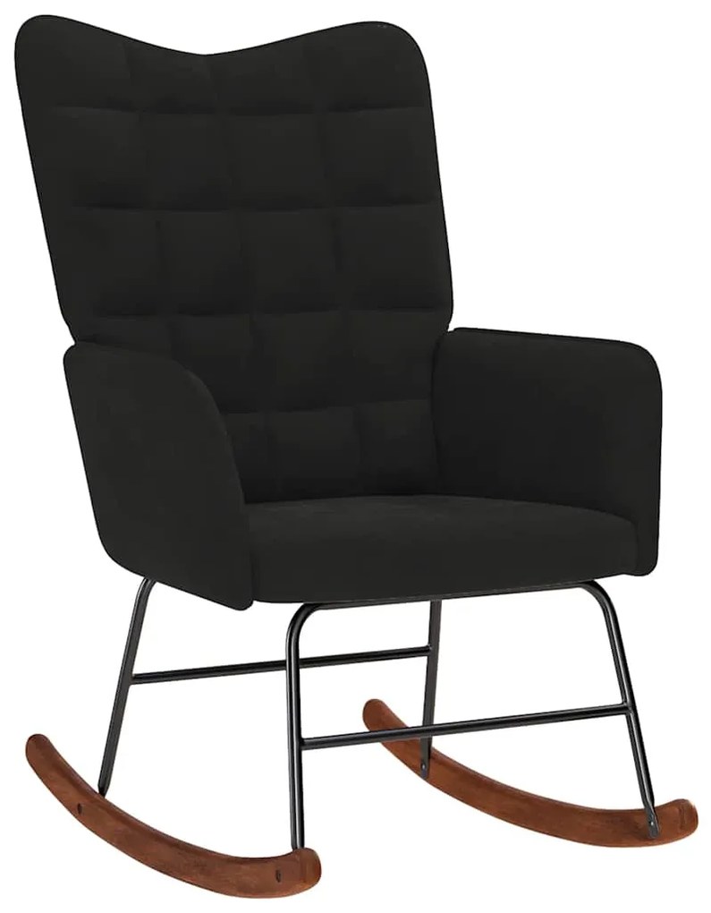 Cadeira de baloiço veludo preto