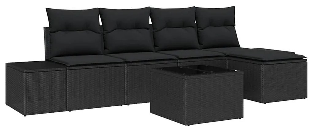 Sofá de Jardim Modular de 6 Peças com Almofadas em Rattan Sintético Be