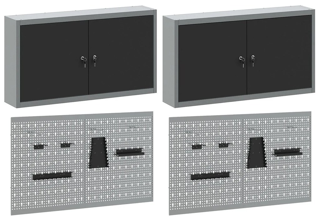Conjunto de Gabinete e Painel de Ferramentas vidaXL com 6 Peças Montad