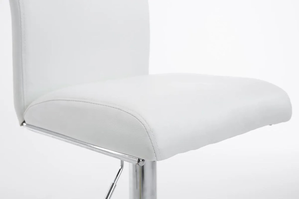 Banco de bar Köln em couro sintético 38,5 x 95-115 x 47 cm Branco