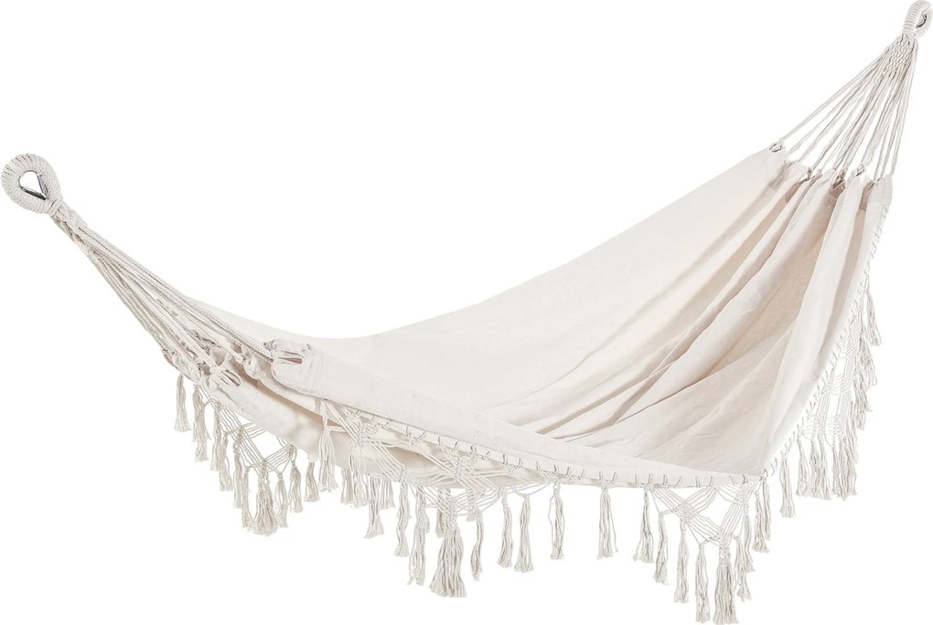 Outsunny Cama de Rede Suspensa 288x150 cm de Algodão com Bolsa de Transporte Capacidade 180 kg para Pátio Terraço Campismo Creme | Aosom Portugal