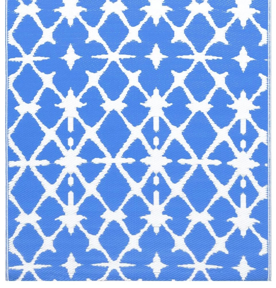 Tapete de exterior 160x230 cm ARAKIL PP azul e branco