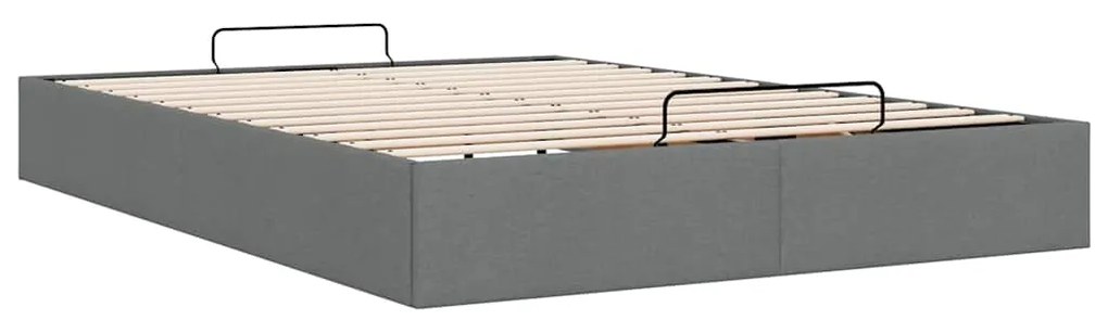 Estrutura de cama otomana sem colchão 140x200cm cinzento-escuro