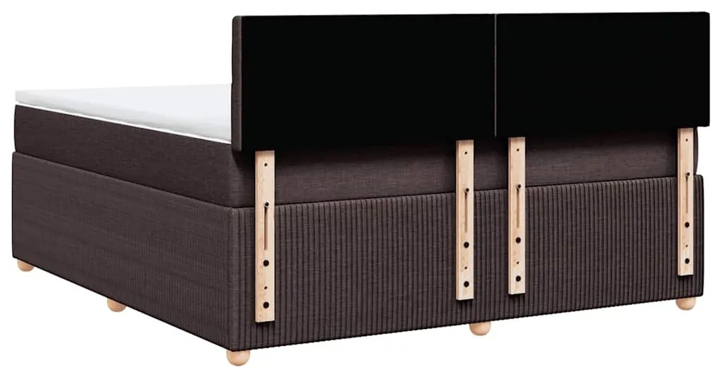 Cama com molas/colchão 180x200 cm tecido castanho-escuro