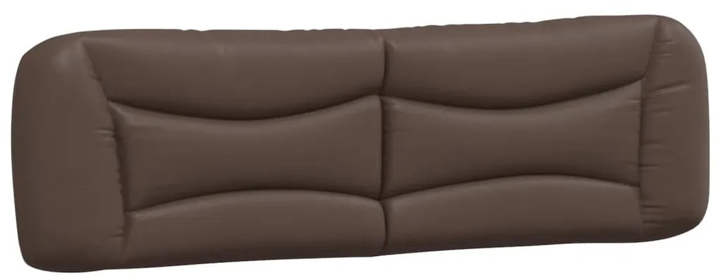 Estrutura cama c/ cabeceira 180x200cm couro artificial castanho