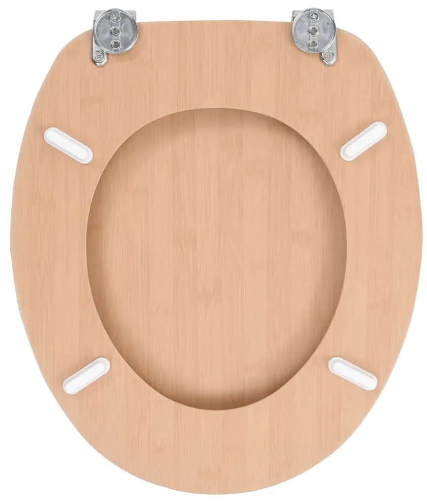 Assentos de sanita 2 pcs com tampas MDF design bambu