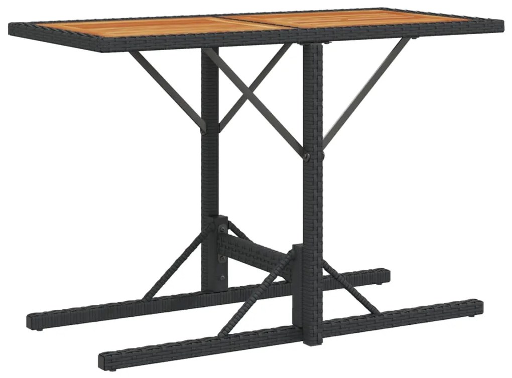 3 pcs conjunto de bistrô com almofadões vime PE preto