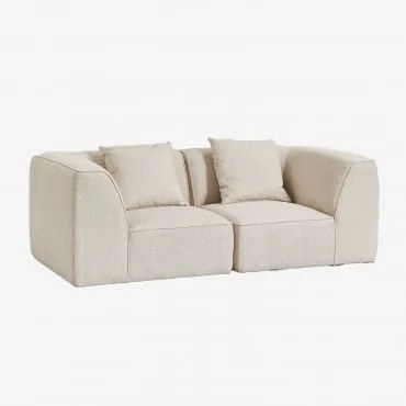 Sofá Modular De 2 Peças Estofado Cardea Bouclé Bege Creme - Sklum