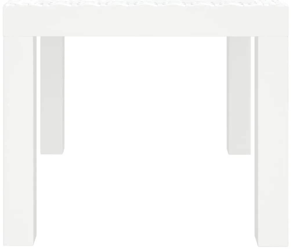 Mesa de jardim 59x47x40 cm PP branco
