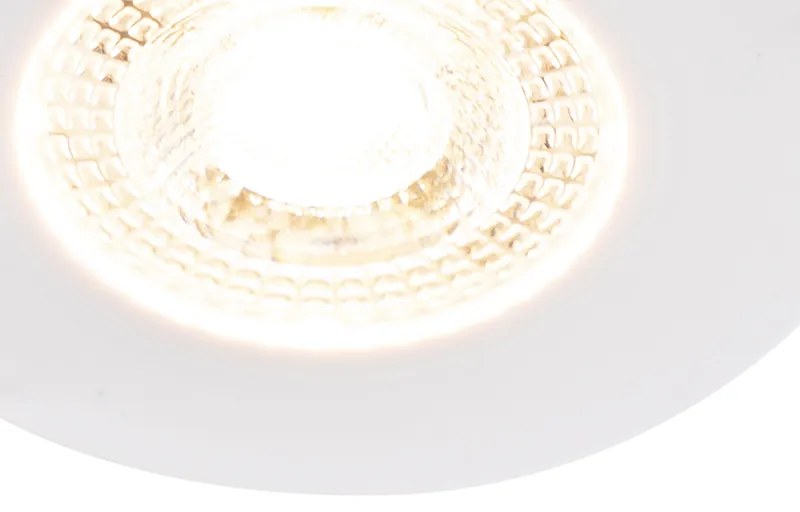 LED Conjunto de 5 focos de encastrar brancos 3 passos reguláveis - ULO Moderno