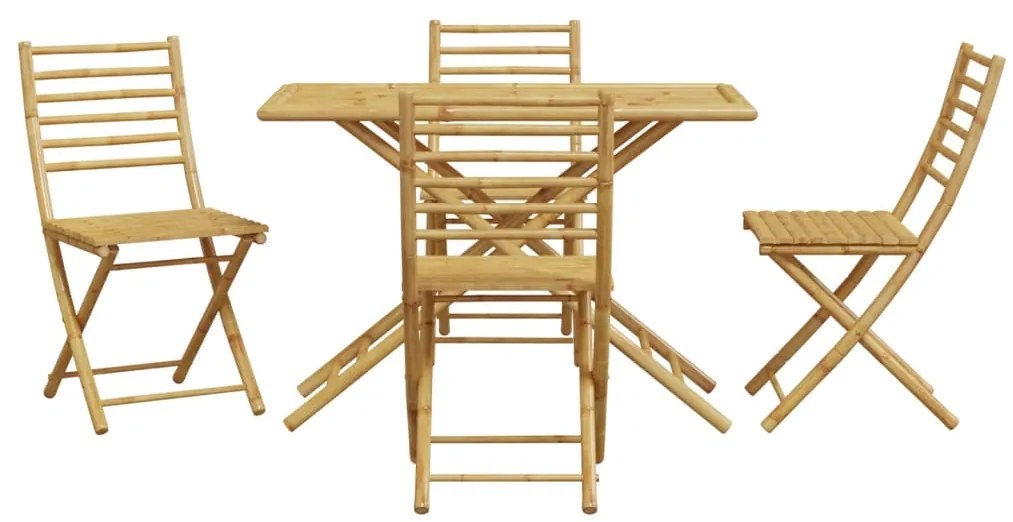 5 pcs conjunto de jantar para jardim bambu