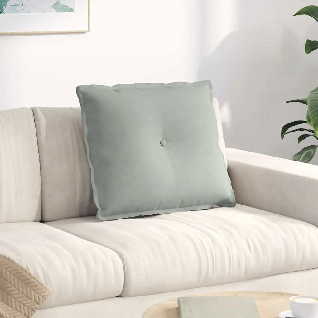 vidaXL Travesseiro para Costas Cinzento-claro 60 x 50 cm