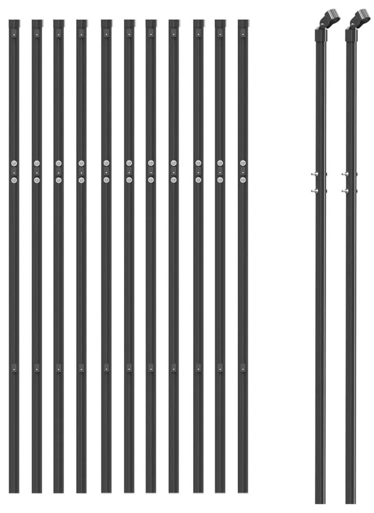 Cerca de malha de arame 1x25 m aço galvanizado antracite