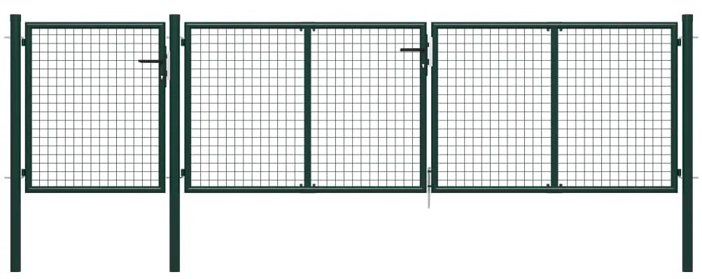 vidaXL Portão de jardim 400x75 cm aço verde