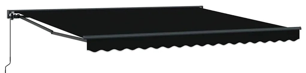 Toldo Retrátil Manual Preto 400x300 cm Alumínio e Poliéster