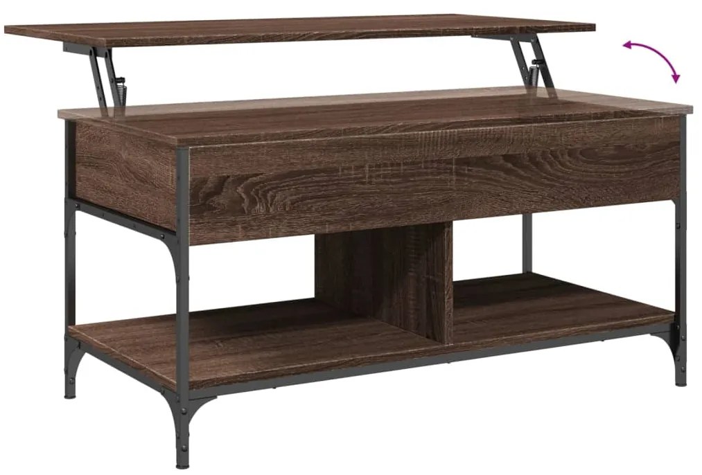 Mesa centro 100x50x50 cm deriv. madeira/metal carvalho castanho