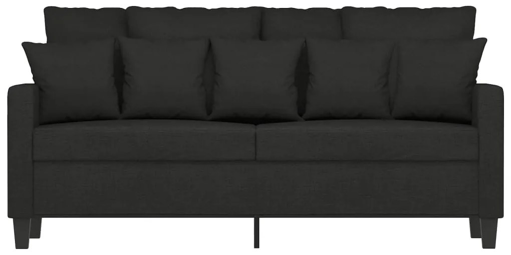 Sofá de 2 lugares tecido 140 cm preto