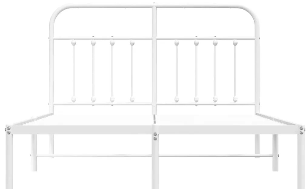 Estrutura de cama com cabeceira 135x190 cm metal branco