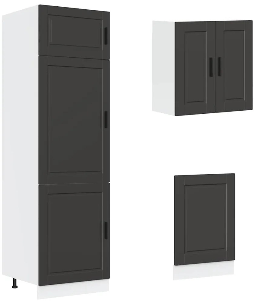 8 peças armário de cozinha conjunto Kalmar preto