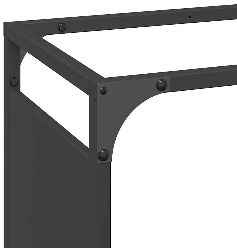 Suporte para lenha 60x28x90 cm aço laminado a frio preto