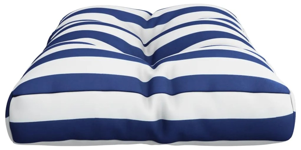 Almofadão para sofá de paletes 80x40x12 cm tecido azul/branco