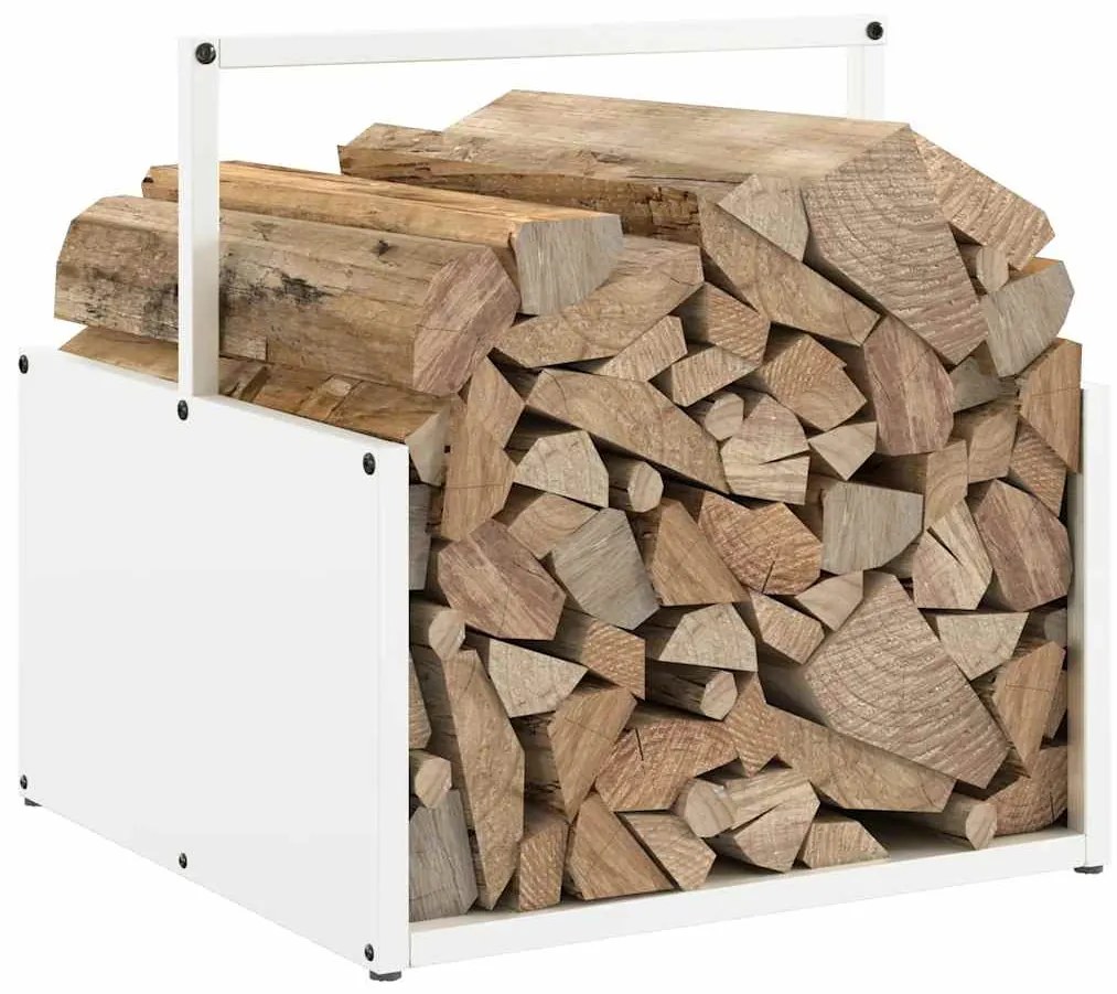 Suporte para lenha 40x40x40 cm aço laminado a frio branco
