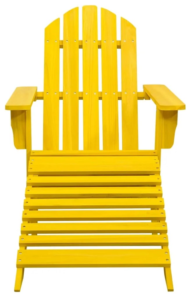Cadeira Adirondack para jardim com otomano abeto maciço amarelo