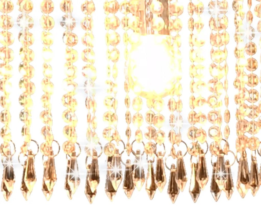 Candeeiro de teto com contas de cristal 104 cm E14 prateado