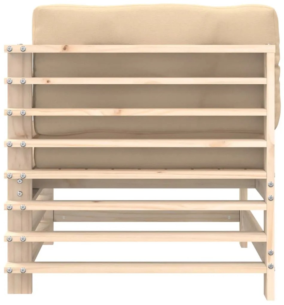 Sofás de canto com almofadões 2 pcs pinho maciço
