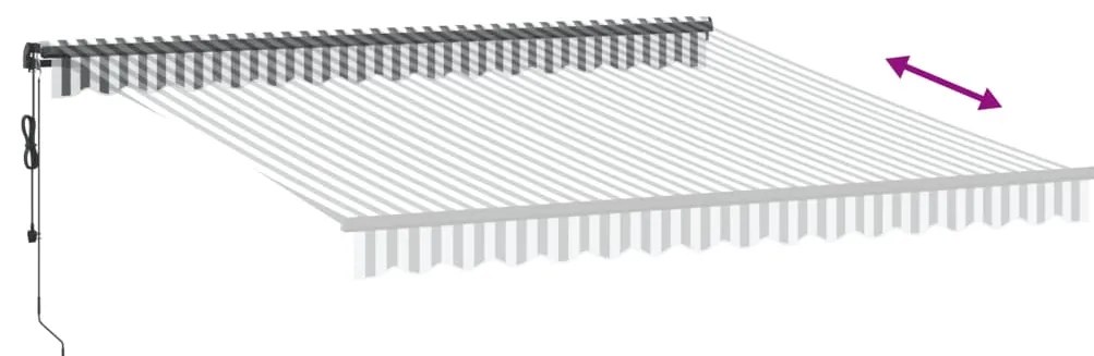 Toldo retrátil automático com LEDs 400x350 cm antracite/branco