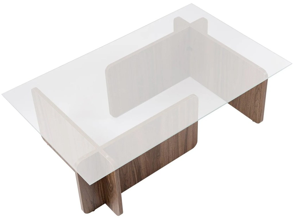 Mesa de Café Flavio - Nogueira - 105cm x 30cm x 65cm