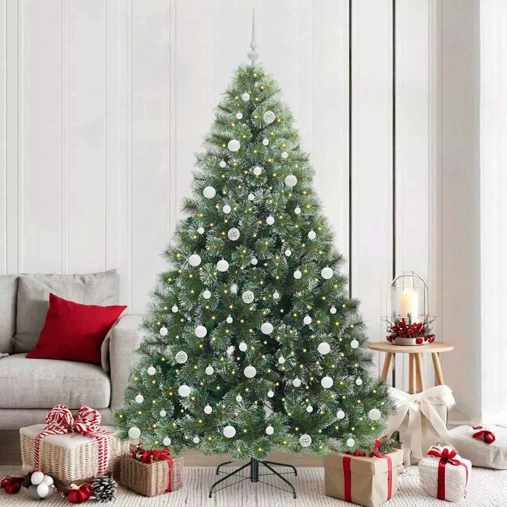 vidaXL Árvore de Natal Artificial com 300 LEDs Verde 210 cm PE e PVC
