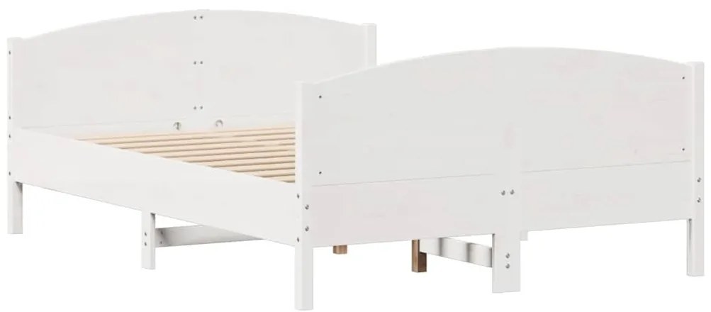 Cama sem colchão 120x200 cm madeira de pinho maciça branco